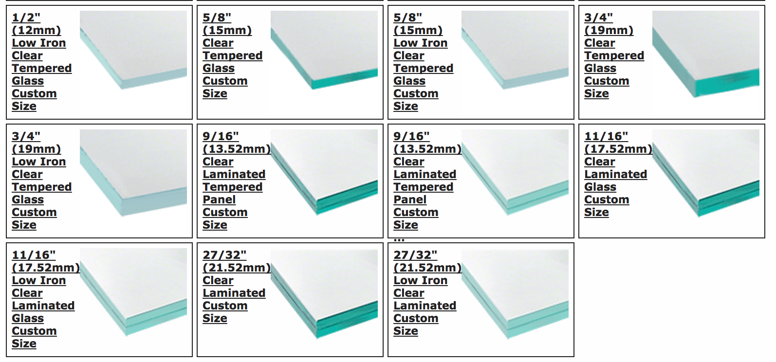 Window Glass Thickness Chart