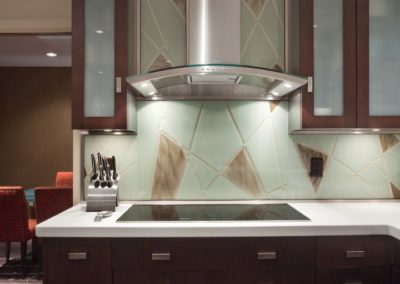 Sandblasted Glass Backsplash