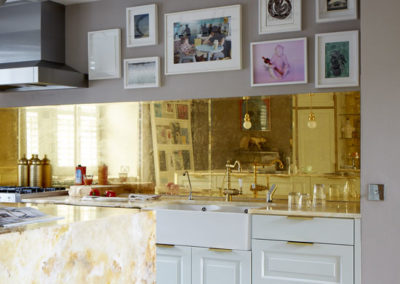 Gold Mirrored Kitchen Backsplash